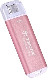 Transcend TS2TESD300P External SSD 2TB USB Type-C High Speed Up to 1050 MB/s Ultra Small, Lightweigh