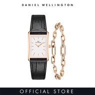 Daniel Wellington Gift Set - Bound 32x22mm Black croc leather Rose gold White + Crystal Link Bracele