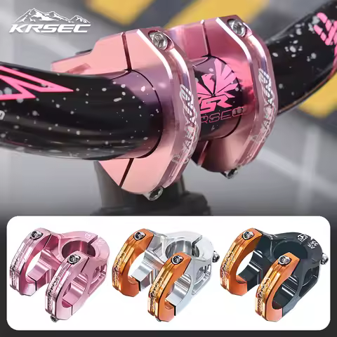KRSEC Short Bicycle Stem CNC Bicycle Handlebar Stem Mountain Bike Ultralight 35mm-Length Short MTB P