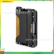 RFID Metal EDC Wallet with Leather Cover Ridge US Popular Money Clip Aluminium Card Holder Special C