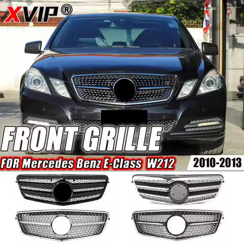 XVIP Glossy Black Maybach Style Bumper Grille For Mercedes Benz E W212 E250 E300 E350 E500 2010-2013