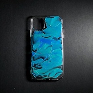 Acrylic 手繪抽象藝術手機殼 | iPhone 11 | Aqua