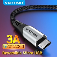 Vention Micro USB Cable USB A Male to Micro B Male Cable Aluminum Alloy Type 3A Safety Fast Charging