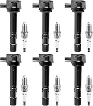 UF400 Ignition Coil Pack Iridium Spark Plugs Set of 6 Fits For Ford Honda Acura Saturn Pilot Ridgeli