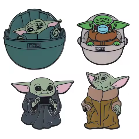 Cartoon Cute Yoda Baby Enamel Lapel Pin Disney Movie Star Wars Master Yoda Badge Brooch Backpack Jac