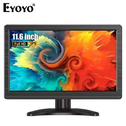 Eyoyo EM12M 12 Inch Small External Monitor for Laptop Security Camera Raspberry pi 1366x768 HD Porta