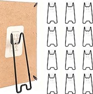12 Pcs Adjustable Picture Frame Bracket Stainless Steel Picture Frame Easel Backs with Self-Adhesive