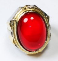 Batu Permata Akik Merah Siam Bangkok Crystal Ring Tanam