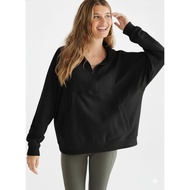 BRANDED HALF ZIP RIB SWEATER