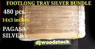 NEW FOOTLONG TRAY , FOOTLONG SANDWICH PAPER TRAY - SILVER 500 pcs/bundle