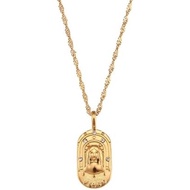 Gold Zodiac Sign Tarot Card Dog Tag Charm Necklace 18K Gold Plated Retro 12 Constellation Pendant Ne