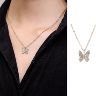 Fashionable delicate diamond delicate zirconium butterfly wings necklace