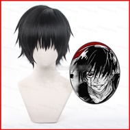 PDF2 Jujutsu Kaisen Fushiguro Toji Cosplay Wig Black Warped Short Hair Halloween Party Cosplay Decor