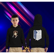 Hoodie Jacket Kids ATTACK ON TITAN LOGO CHARACTER TITAN Black331