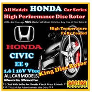 HONDA CIVIC EE 9 Disc Rotor High Performance Drilled or Slotted High Temperature Fully UV Coated