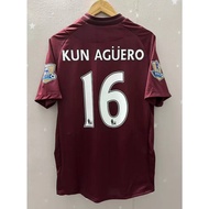 MCI Away 12-13 DZEKO KUN AGUERO BALOTELLI TOURE YAYA Top Quality Retro Soccer Jersey custom T-shirt 