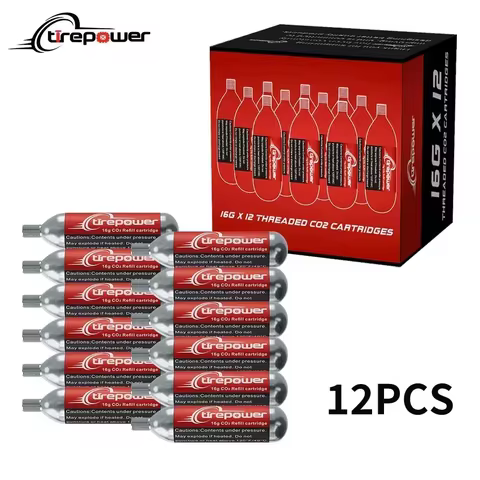 16g 12 Pcs Threaded CO2 Cartridges CO2 Inflator for CO2 Inflator with Threaded Connection for CO2 Bi