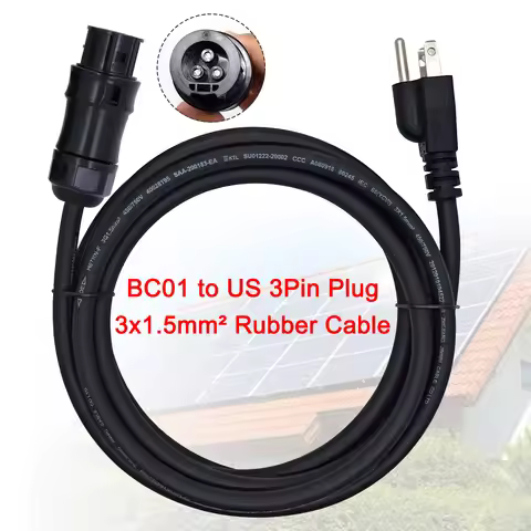 BC01 Female to 3 Pin US Plug AC Cable 2/3/5/10M Extension Wire for Solar Power Micro Inverter Hoymil