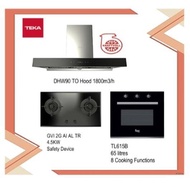 Teka Hood DHW90 TO (1800m3/h) + Hob GVI 78 AI Al TR + Oven TL 615B (8 Cooking Functions) with Ducting Set