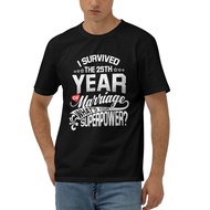 Anniversary Gift 25Th 25 Years Wedding Marriage Newest Mens 100% Cotton T Shirt
