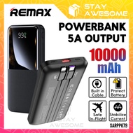 REMAX Slim Portable 10000mAh Cabled Flight Approved 22.5W Fast Charging PD Powerbank With Type C Built in Cable SARPP679