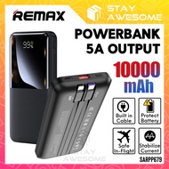 REMAX Slim Portable 10000mAh Cabled Flight Approved 22.5W Fast Charging PD Powerbank With Type C Bui
