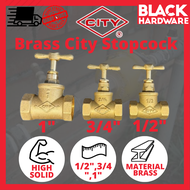 BLACK HARDWARE City Brass Watertec Doe Stopcock 15MM 3/4 Water Gate Valve Plumbing STOP CORK Shower Paip Tembaga 铜 水阀