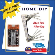 *LOCAL SELLER* 8PCS Foldable TORX Hex Key Set/ Durable Wrench 8pcs Torx key Set/ 8pcs Torx Allen Key