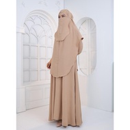 *Raya Arrival* Madinah Set Jubah Khimar Dan Purdah Cey Crepe Ironless