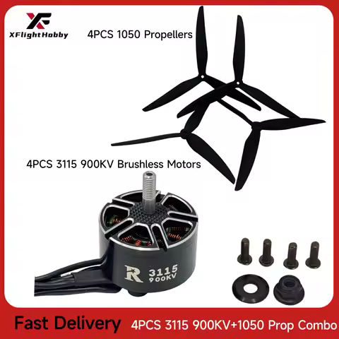 XFlight Hobby 3115 900KV 3-6S Brushless Motor with 1050 Propeller for RC X-Class FPV Freestyle Mark4