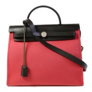 HERMES 帆布Herbag Zip 31銀扣手挽肩背兩用袋