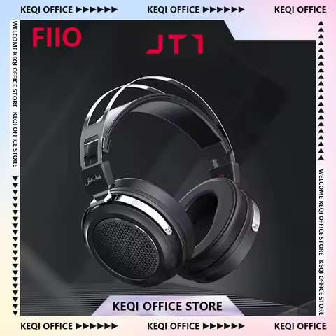 FiiO JT1 3.5mm Studio Wired Headphones with Microphone HiFi Sound Headset 50mm Diaphragms Driver Rec