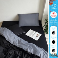 GONI CHILL duvet cover set in Dark Gray - Elastic bed sheets 4-25cm high, sizes 1m, 1m2, 1m4, 1m6, 1