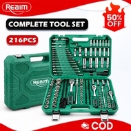 REAIM Tool Box Set 216PCS Multi-Function Ratchet Wrench Combination Set