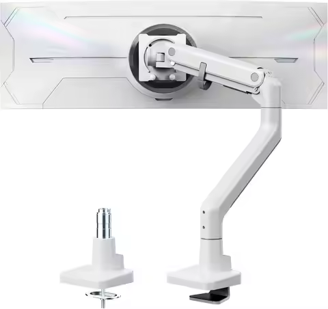 Heavy-Duty Monitor Arm for 17-57" Ultrawide Curved Screens, Supports up to 59.4 lbs, Adjustable Gas 