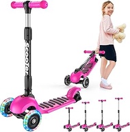 Banne Scooter Height Adjustable Lean to Steer Flashing PU Wheels 3 Wheel Kick Scooters for Kids Boys Girls