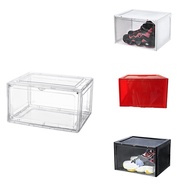 (NJGU) Magnetic Suction Sneaker Storage Box Transparent Basketball Shoes Shoe Box Collection Display Shoe Cabinet