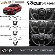 AMAZING TOYOTA NEW VIOS 2023-2024 CAR STEERING WHEEL FRAME COVER GARNISH STEERING CONTROL PANEL ACCE