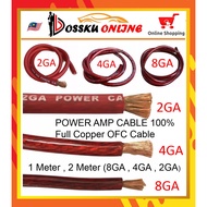POWER AMP CABLE 100% Full Copper OFC Cable 1 Meter (8GA , 4GA , 2GA)