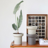 Chimney Glaze-Free Ceramic Cup Pottery Pot Bowl Potware Nordic Style ins Muji Small Flower Agave Fol