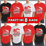 August T-shirts 100 thousand 8 pcs Independence Day T-shirts 17 August Happy Birthday 80 TH 1945 Lat