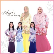 Ayanna Baju Kurung Lace Sedondon Ayda - Purple/Royal Blue/Pink Berry/Baby Blue/Soft Yellow (Size XS-2XL/32-55)