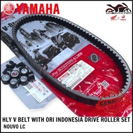 100% ORIGINAL HONG LEONG YAMAHA NOUVO LC 5P0 V BELT TIMING BELT WITH ORIGINAL INDONESIA DRIVE ROLLER