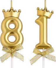 81st Birthday Candles, 81 Year Old Number Birthday Candles, Happy Birthday Party Cake Topper Decorat