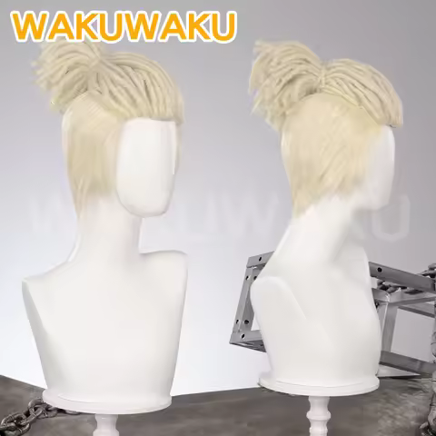 IN STOCK Ekko Wig Game Arcane Cosplay WakuWaku Men Blond Dreadlock Short Hair Ekko Cosplay LOL Free 