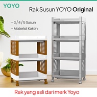 YOYO 3-Tier Shelf 4/ 5 Tiers With Wheels Portable Plastic Bathroom Shelf Original Trolley Kitchen Sh