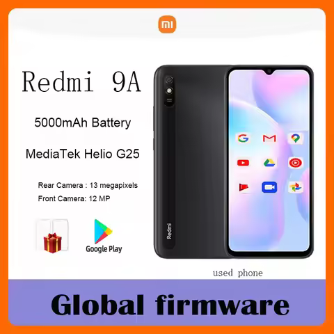 Global firmware Xiaomi Redmi 9A 4G smartphone Helio G25 4GB 64GB 5000mAh 13MP MTK Bluetooth 5.0 used