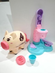 二手玩具 合售 有缺件 卡通豬黏土麵條機 /包餃子模型益智玩具