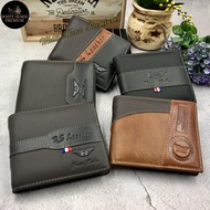 BS Leather Wallet Man Short Wallet 100% Cowhide Leather Wallet Short Purse Dompet Kulit Lelaki Beg Duit Lelaki