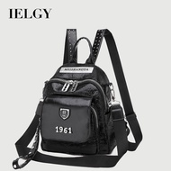 IELGY Unique Retro Rivet Backpack Korean Version Fashion Bright Leather Shoulder Messenger Bag Femal